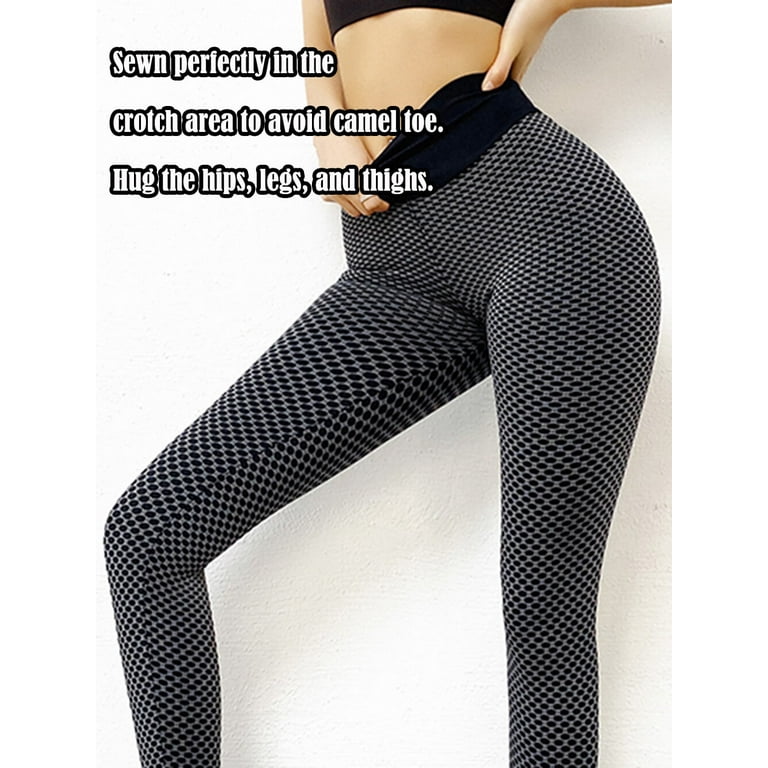 VASLANDA Women's High Waist Textured Yoga Pants Tummy Control Ruched Butt  Lifting Stretchy Workout Leggings Booty Scrunch Tights 