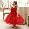 thumbnail image 2 of KAWELL Elegant Flower Girl Dress for Wedding Kids Sleevelesss Lace Pageant Ball Gowns, 2 of 5