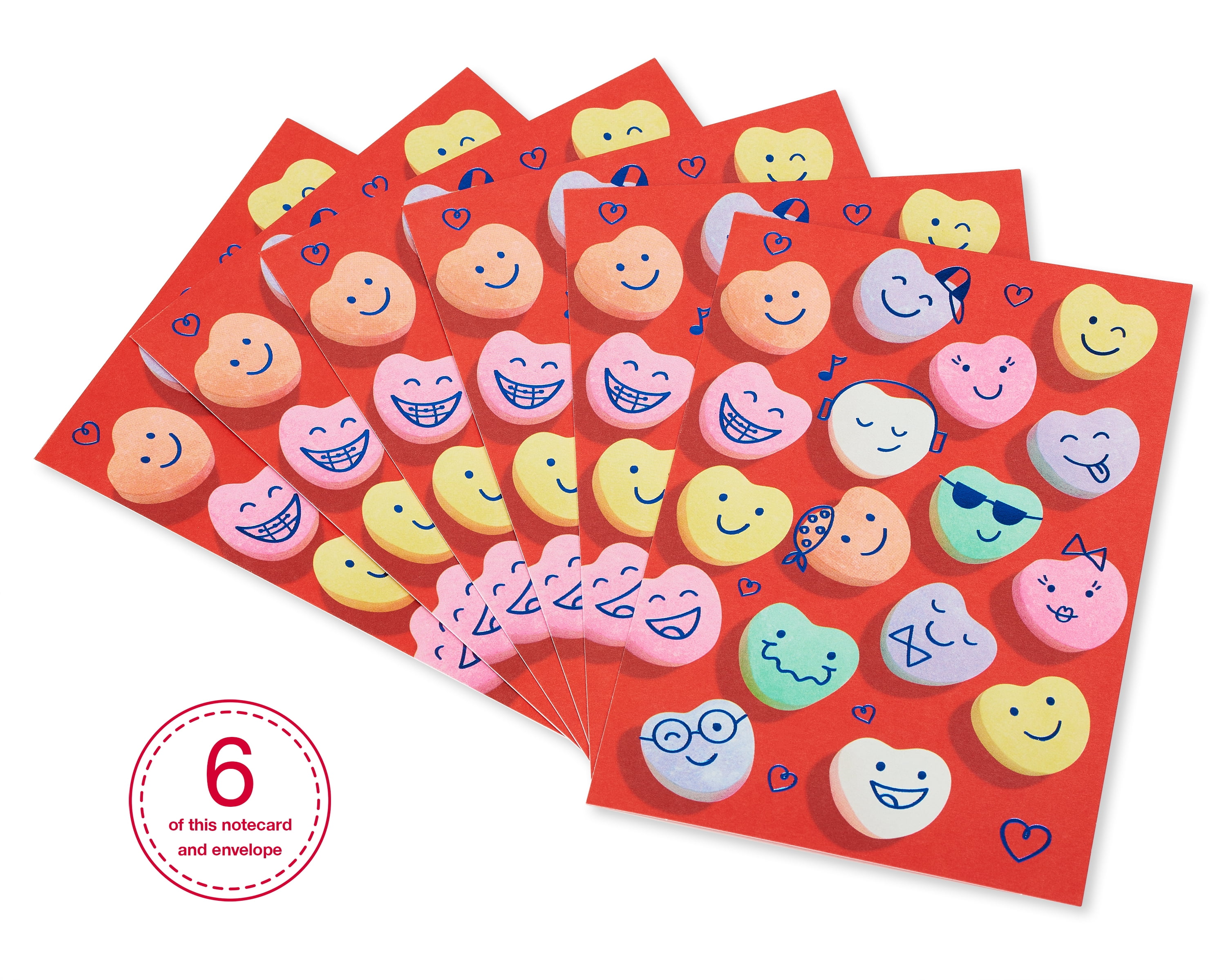 American Greetings Valentine's Day Card Bundle (Candy Hearts), 6-count