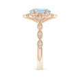thumbnail image 3 of ANGARA Natural Oval 1.5 ct Aquamarine Trillium Floral Shank Ring in 14K Rose Gold for Women (Size-9x7mm) | March Birthstone, Birthday, Anniversary, Jewelry Gift for Women | Natural Aquamarine Ring, 3 of 8