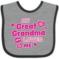 thumbnail image 3 of Inktastic Valentine's Day My Great Grandma Loves Me Hearts and Lips Boys or Girls Baby Bib, 3 of 4