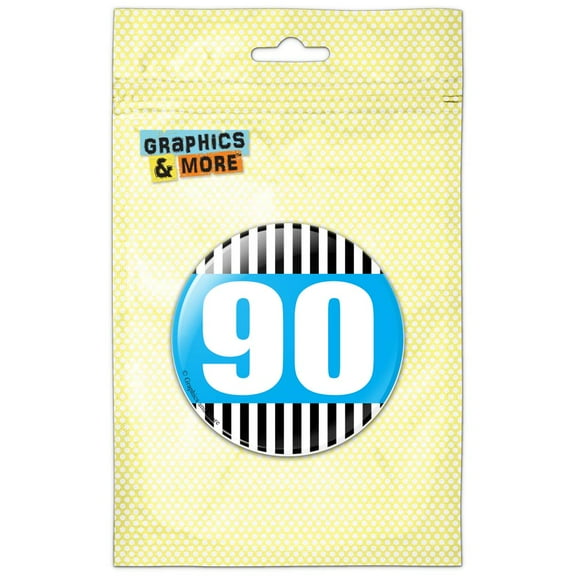 Birthday Stripes Blue 90 Refrigerator Button Magnet