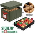thumbnail image 3 of Ayieyill Premium Large Christmas Ornament Storage Box, Christmas Ornament Organizer, with Side Open, 3 Removable Trays -Keeps 72 Holiday Ornaments, Green, 3 of 7