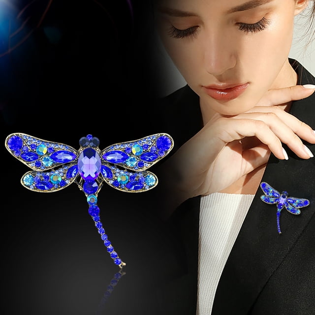 EGNMCR Broches et Épingles pour Femmes Rétro Libellules en Cristal Broche Animaux Broche pour Femmes Bijoux Animaux Broche