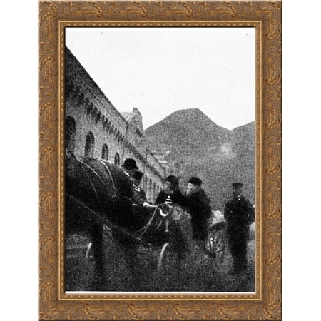 Fra Turen Til Notodden 24x18 Gold Ornate Wood Framed Canvas Art by Theodor Severin Kittelsen