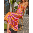 thumbnail image 4 of Txlixc Vestido de mujer sin mangas con pliegues de corbata y rayas de cebra / falda de encaje floral Txlixc moda, 4 of 9
