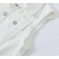 thumbnail image 3 of XINQIHANG Women's Ripped Lapel Collar Button Up Sleeveless Frayed Denim Vest Jacket, 3 of 7