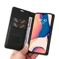 thumbnail image 5 of Allytech For iPhone 13 6.1 inch Slim Wallet Case,Luxury Solid Color PU Leather Magnetic Closure Flip Folio Kickstand Card Slots Soft TPU 360 Protection Shockproof Cover.For iPhone 13,Black, 5 of 11