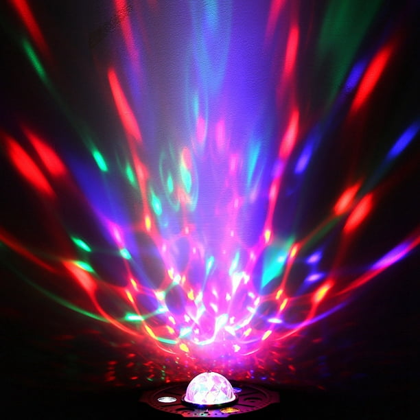 Lumière de scène rotative activée par le son, lumière LED colorée