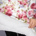 thumbnail image 3 of Oversized Wearable Blanket Hoodie,Pioneer Flower Floral Print Pattern Sherpa Blanket Hoodie with Super Pockets,Super Warm Fuzzy Pullover for Women & Men, 3 of 6