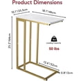 thumbnail image 3 of C-Shaped End Table with White Marble Top - Gold Metal Frame, 3 of 9