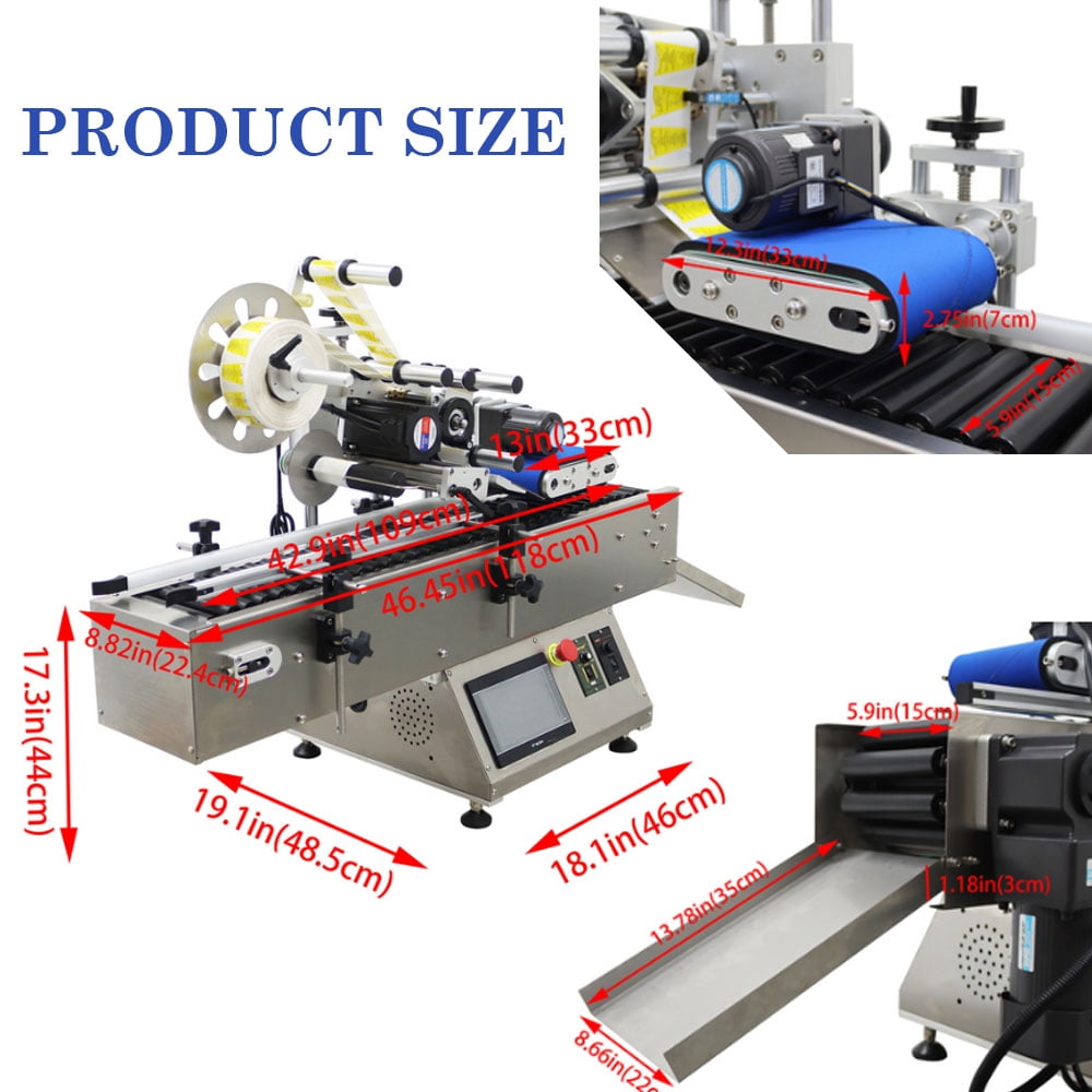 Fully Automatic Desktop Conveyor Roller Round Bottle Horizontal Labeling Machine Coding Machine