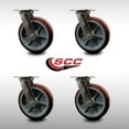thumbnail image 2 of 8 Inch 316SS Polyurethane Wheel Swivel Caster Set with Roller Bearings SCC, 2 of 2