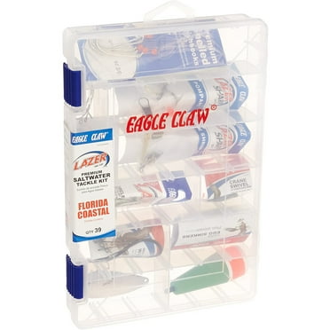 Eagle Claw TK-FLCOASTAL 12 Piece Saltwater Fishing Terminal Tackle Kit with Reusable Tackle Box