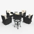 thumbnail image 3 of LayinSun 7 Pieces Outdoor Patio Furniture Set with Fire Pit Table, Rattan Wicker Sectional Swivel Rocker Chairs Sets, 3 of 10