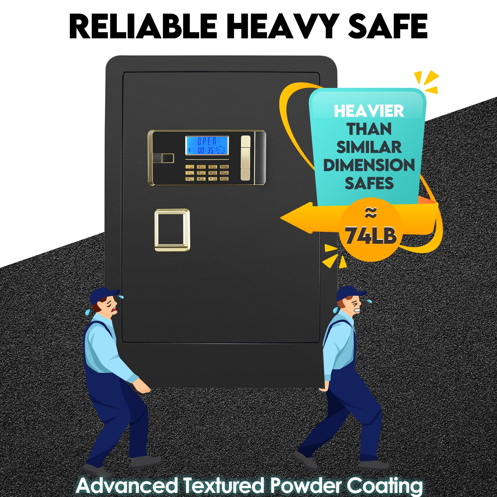 SRWTRCHRY 5.0 Cubic Home Safes,with Interior Safe Lock Box, Fire-Resistant and Water-Resistant Safe Bag, Dual Key System Safety Box with Code, Wall-Mount Large Safes, Floor Safes
