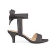 thumbnail image 3 of BLISSFUL STEP Women Open Toe Ankle Bow Tie Mid Heels Sandals Grey 8.5, 3 of 7