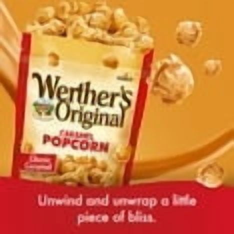 Werther's Original Caramel Popcorn, Classic Caramel, 5.29 oz-4pk, With Olive Green Bowl By ValueNest