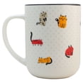 thumbnail image 1 of Taza Grande de Porcelana, Diseño Caricatura de Perritos, Tarro para Bebidas Calientes, Borde Negro, Capacidad 620 mililitros, 1 of 5