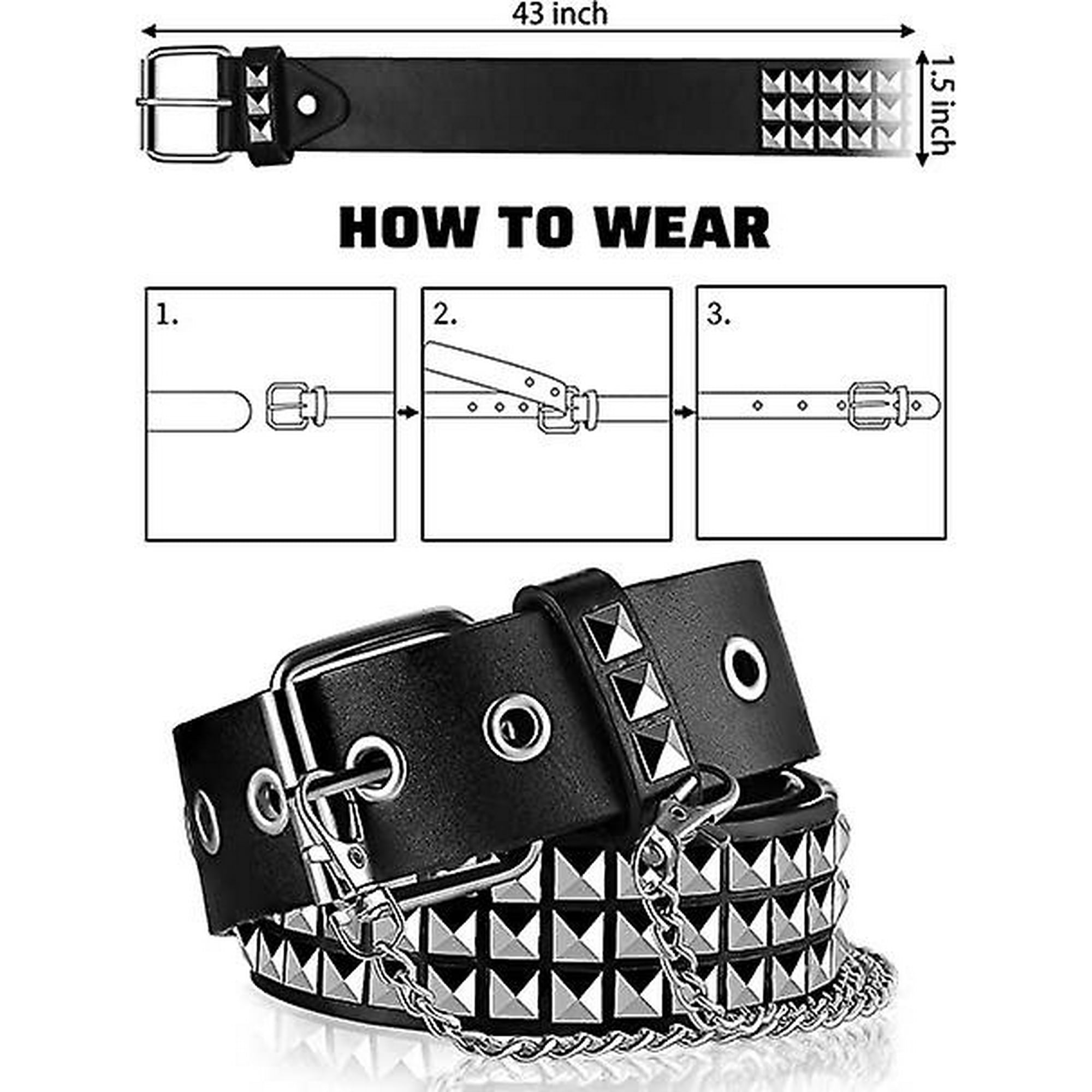Ceinture cloutée punk 2025