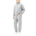 thumbnail image 2 of NAISIBABY Boys Outfit Sets, Thickened Long-Sleeve Top + Jogger Pants with Functional Pockets 2PC Fall-Winter Set Gray Size1, 2 of 9