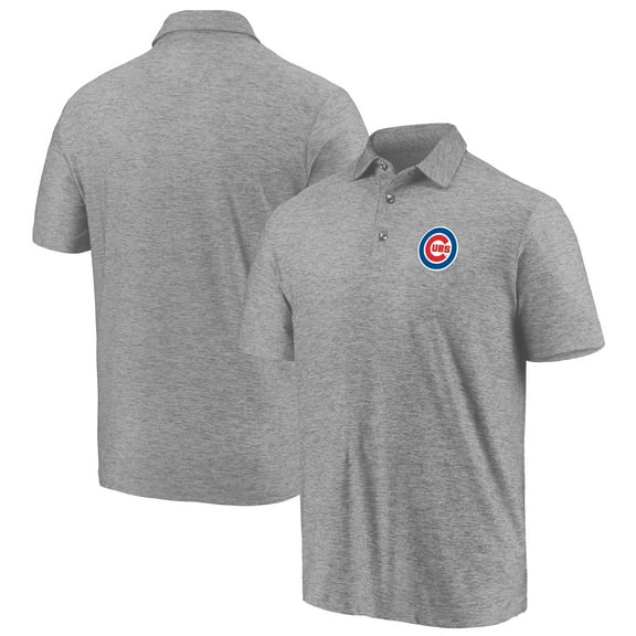Men's Majestic Gray Chicago Cubs Standard Bearer Polo