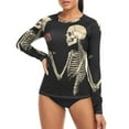 thumbnail image 4 of joogoo Womens UPF 50+ Rash Guard Cool Skeleton Rose Flower Long Sleeve UV Protection Sun Shirts Tops M, 4 of 7