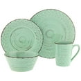 thumbnail image 2 of Lorren Home Trends 16 Piece Distressed Weave Dinnerware Set-Green, 2 of 3