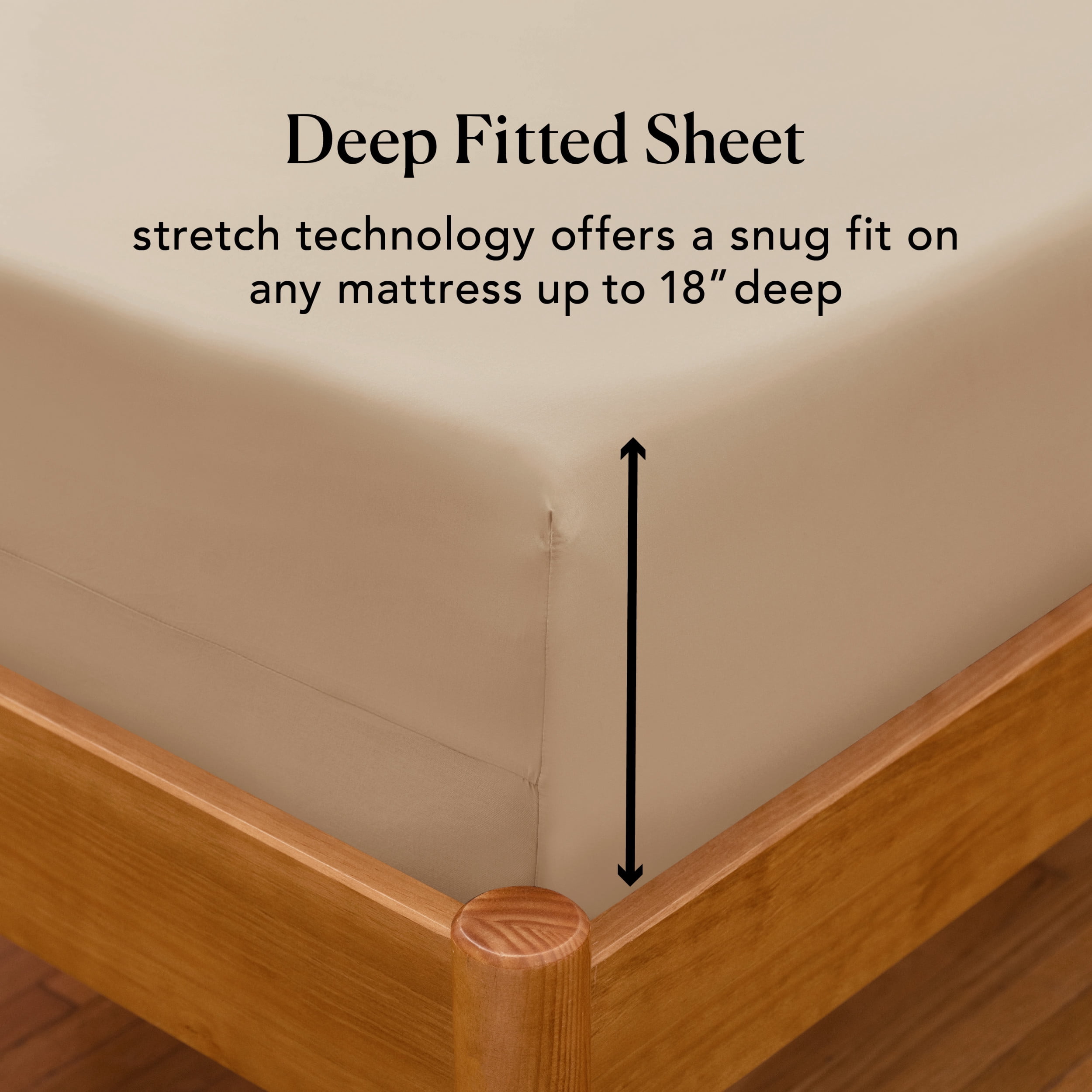 Better Homes & Gardens 400 Thread Count Hygro Cotton Bed Sheet Set, Full, Brownstone