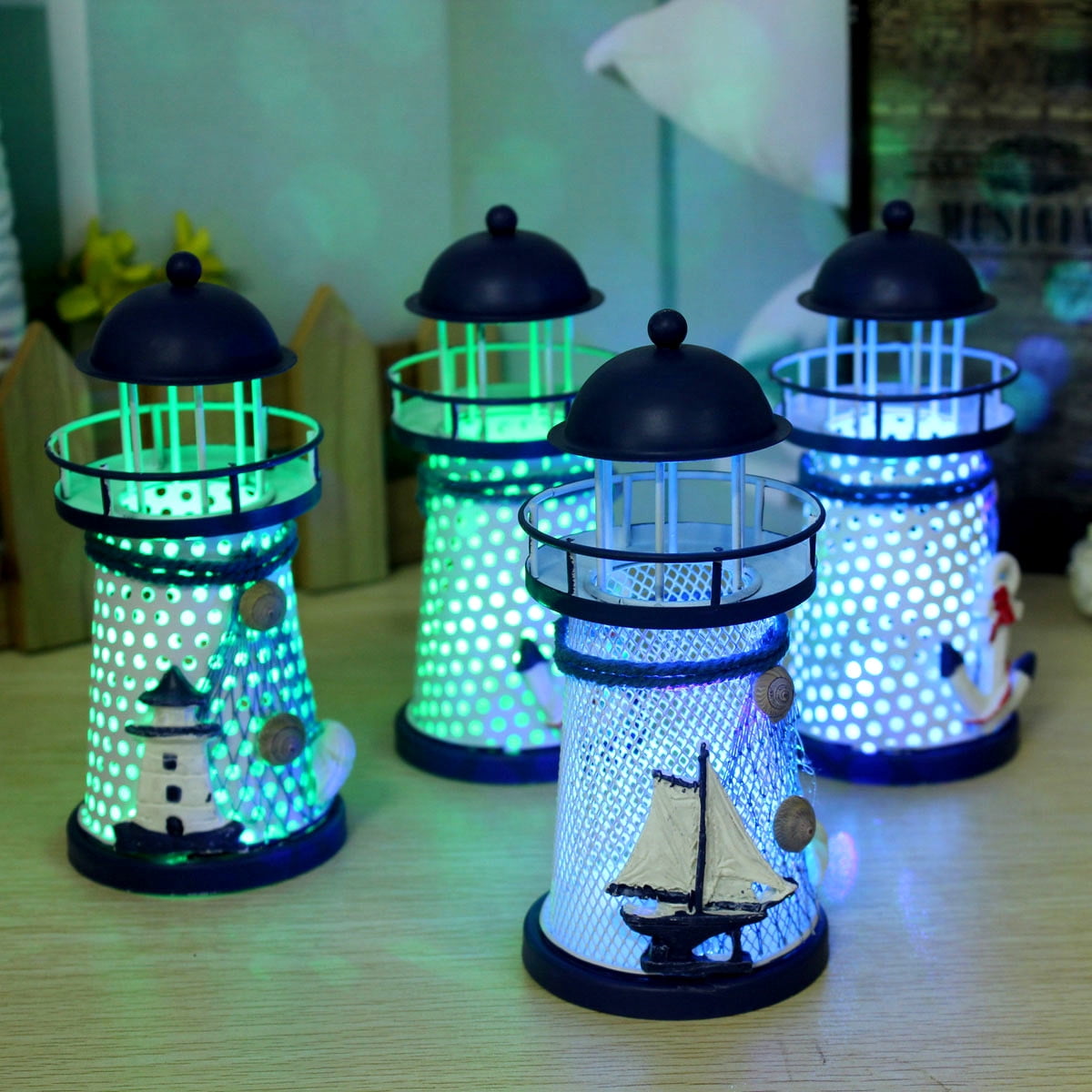 lighthouse table lamp with night light