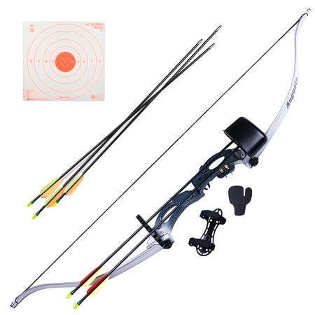 Crosman Archery Augusta Recurve Bow Kit, 5ct Arrows plus 3pk Visible Impact (Best Arrows For Recurve Bow)