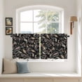 thumbnail image 3 of Boho Black Floral Tier Curtains, Farmhouse Botanical Vintage Paisley Flower Light Filtering Kitchen Curtains, 2Pcs Rod Pocket Half Window Treatments Panels for Sink Cafe Cabinet Camper 27.5x24 Inches, 3 of 9