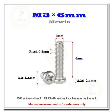 

M1/1.2/1.4/1.6 M2 M2.5 M3 M4 Stainless Phillips Pan Head Mini Micro Small Screws