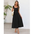 thumbnail image 3 of Merokeety Womens Summer Dresses Square Neck Flowy Casual Sundress Black l, 3 of 4