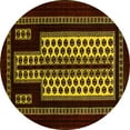 thumbnail image 1 of Ahgly Company Indoor Round Oriental Yellow Industrial Area Rugs, 3' Round, 1 of 4