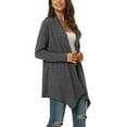 thumbnail image 3 of Unique Bargains Women's Spring Fall Draped Open Front Lightweight Cardigan, 3 of 6