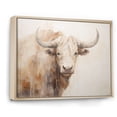thumbnail image 2 of Designart "Minimalistic Beige Yak Art I" Yaks Floater Framed Wall Art Living Room, 2 of 5