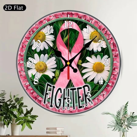 Welcome Home Floral Round Wall Clock Shabby Chic Farmhouse Rustic Silent Decorative