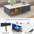 thumbnail image 6 of Modern  Coffee Table with 2 Glass Door Storage, 4 Drawers, Gold Metal Legs, and Multi-Color Lighting in 47.2'', Coffee Tables for Living Room, 6 of 8