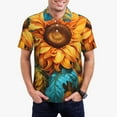 thumbnail image 4 of Qekee Deep Yellow Colorful Sunflower for Mens Polo Shirts Casual Short Sleeve Button Down Polo Shirt Classic Golf Shirts, 4 of 9