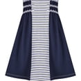 thumbnail image 3 of Sunny Fashion Girls Casual Dress Blue Striped White Cotton Short Sleeve 7 Years, 3 of 3