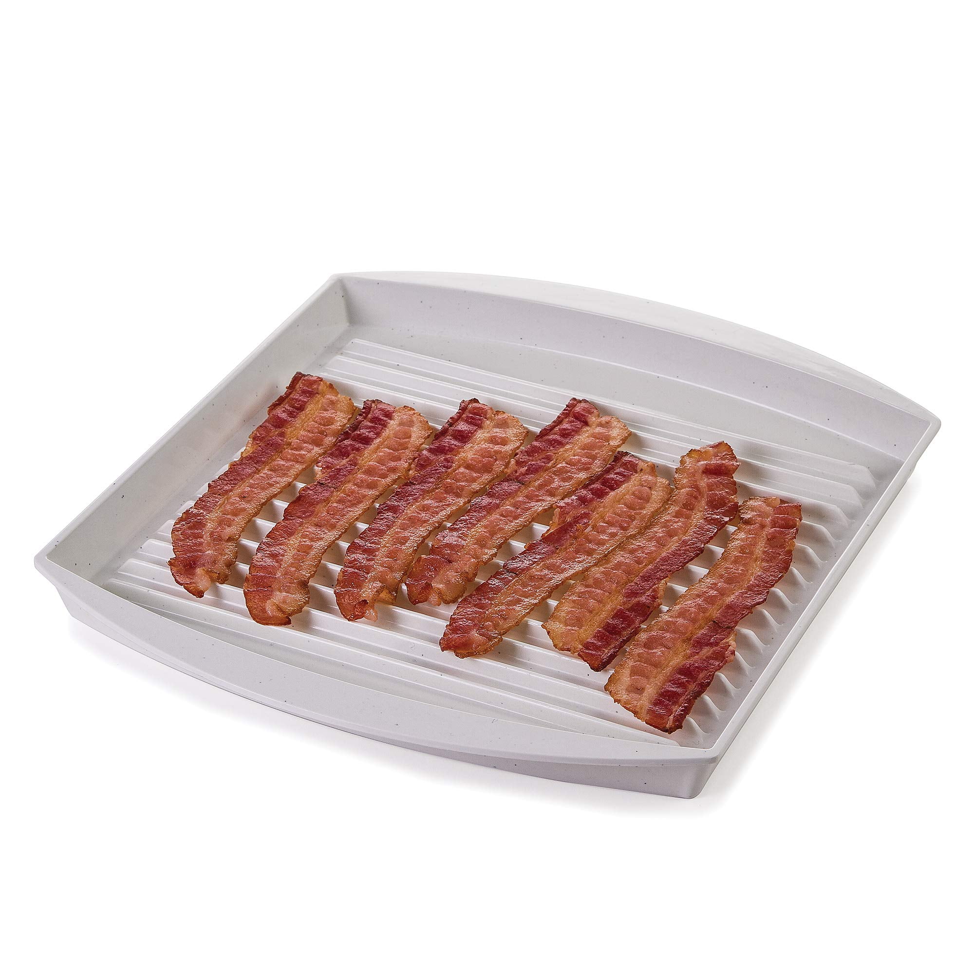 Prep Solutions by Progressive Microwave Large Bacon Grill with Vented  Cover, 4-6 Strips of Bacon, Cook Frozen Snacks, Measures 12