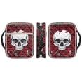 thumbnail image 3 of Xixirimido Bible Cover, Bible Carrying Book Case for Women Men, Multi-pocket Protective Church Organizer Bag with Handle Christian Gift, Skull Red Roses, 3 of 7