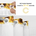 thumbnail image 5 of Summer Truck Sunflower No Hook Shower Curtain with Snap in Liner Country Farm Yellow Flower Leaf Butterfly Waterproof Bathroom Shower Curtain with See Through Top Window for Bathtub 60" x 72", 5 of 9