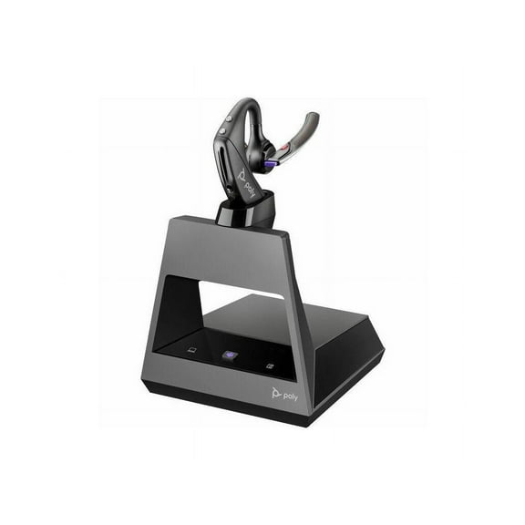 Poly Voyager 5200 USB-A Office Headset TAA - Siri, Google Assistant - Mono - Wireless - Bluetooth - 250 ft - 32 Ohm - Over-the-ear - Monaural - In-ear - 7.10 ft Cable - MEMS Technology, Omni-direct...