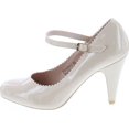 thumbnail image 2 of Bella Marie Women's Mary Jane Ankle Strappy Scalloped Mid Heel Dress Pump, 2 of 7