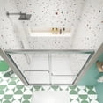 thumbnail image 3 of MAYEERTY 56-60"W x 70"H Double Sliding Shower Bypass Door, Tempered Glass & Stainless Steel Handle, Polished Silver, 3 of 17