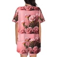 thumbnail image 6 of Susaid Delicate Pink Carnations A Print Women's Pajama Set, Button-Up Sleepwear with Elastic Waist Shorts, Perfect for Lounging, Yoga, Beach, and Casual Wear-X-Large, 6 of 7
