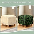 thumbnail image 6 of SCRAWLGOD St. Patrick's Day Four Leaf Clover Stars Print Green Black Stretch Ottoman Cover Square, Removable Footstool Slipcover for Living Room Washable Storage Stool Furniture Protector, 6 of 7