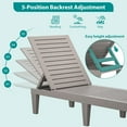 thumbnail image 4 of iSunirm Outdoor Lounge Chair Set of 4, Adjustable Reclining Outdoor Chaise Lounge Chair, Water-Resistant Resin Sun Lounger with Adjustable Backrest for Pool, Patio, Beach, Balcony, and Deck, Taupe, 4 of 7